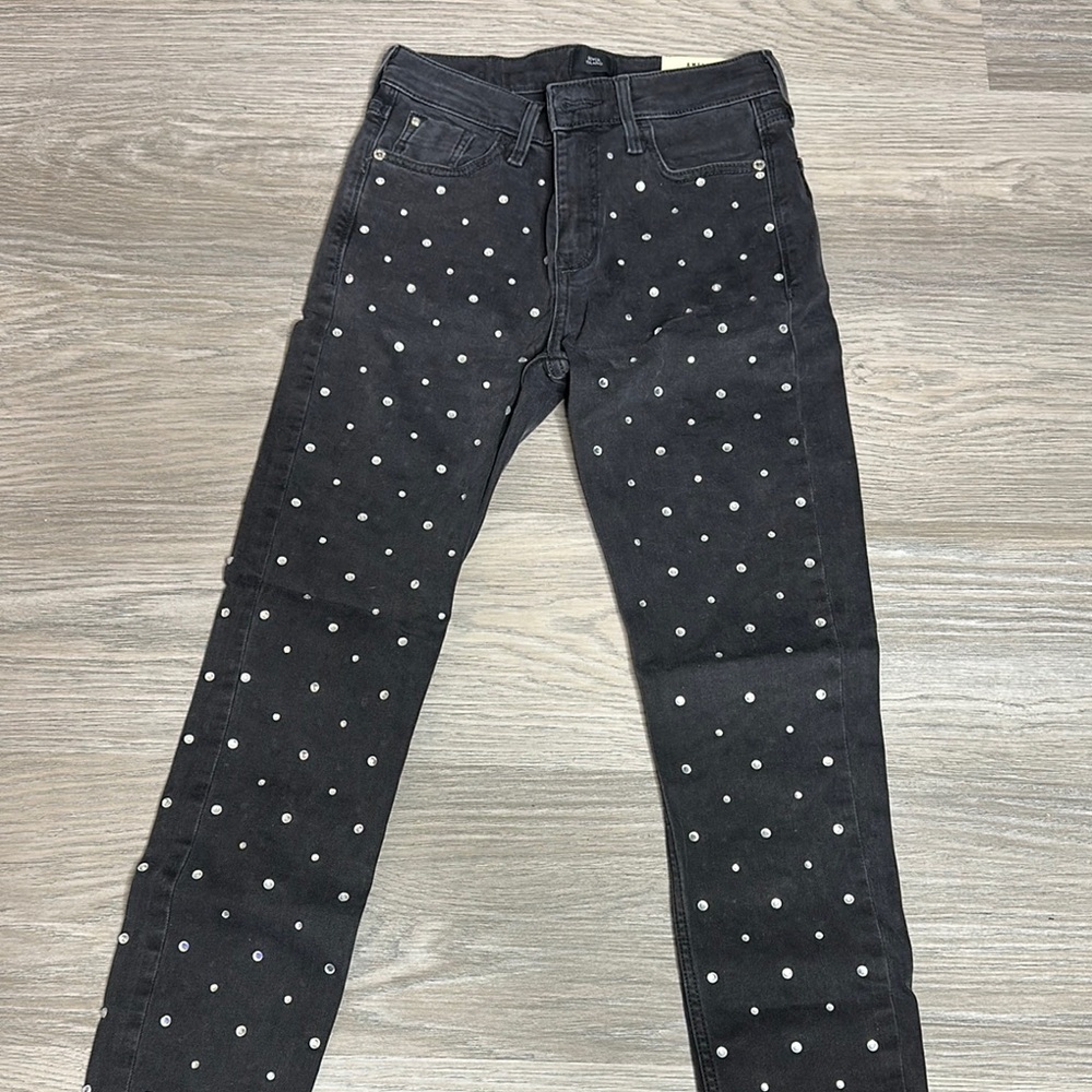 River Island Black Skinny Jeans with Diamonds